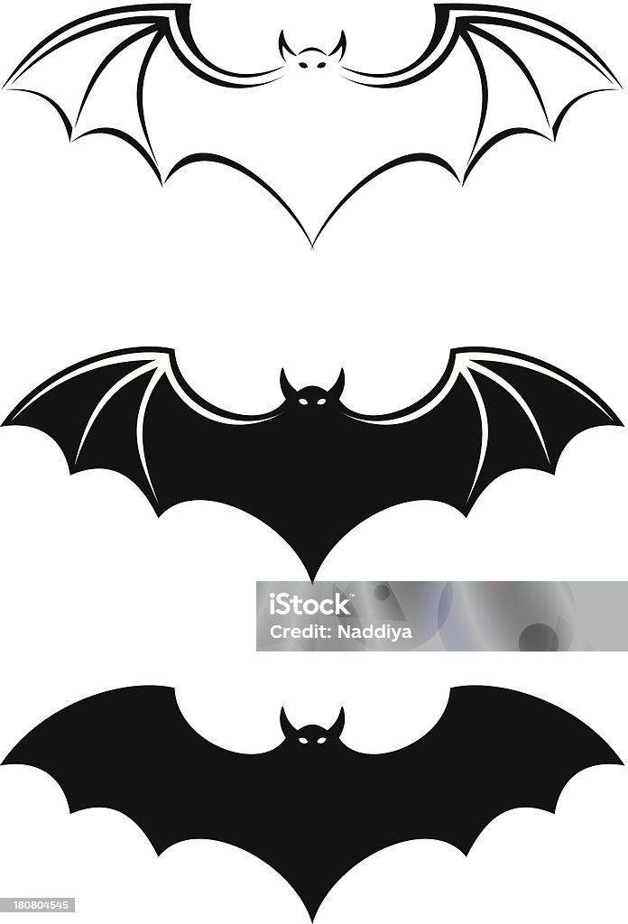 Bats. Vektor schwarzen Silhouetten. - Lizenzfrei Abstrakt Vektorgrafik