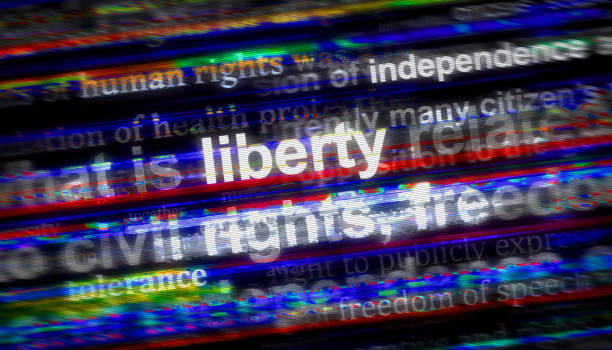 свобода свобода права человека заголовки новостей иллюстрация - liberty for all audio стоковые фото и изображения