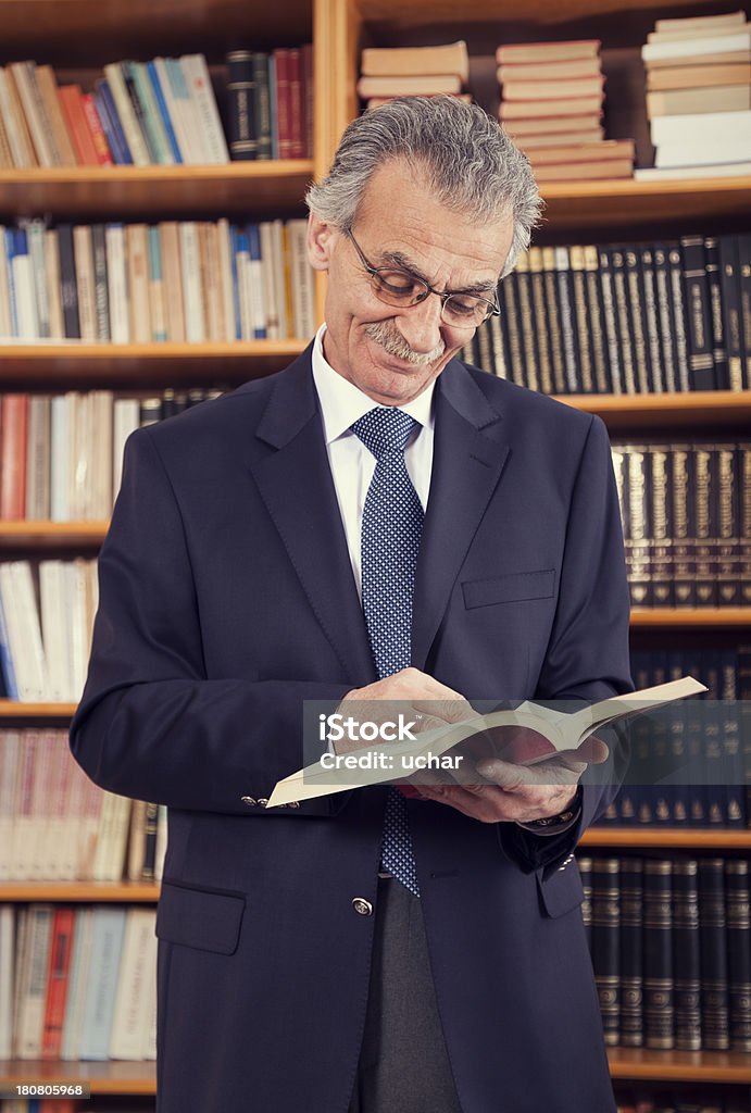 Senior Professor Reading Book Active Seniors Stock Photo