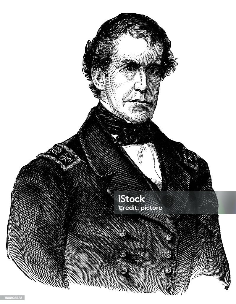 Charles Wilkes, American officiers et explorer. - Illustration de Art du portrait libre de droits