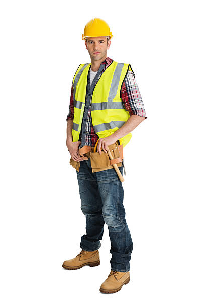 istock Male Construction Worker Wearing Protective Clothing 180806657