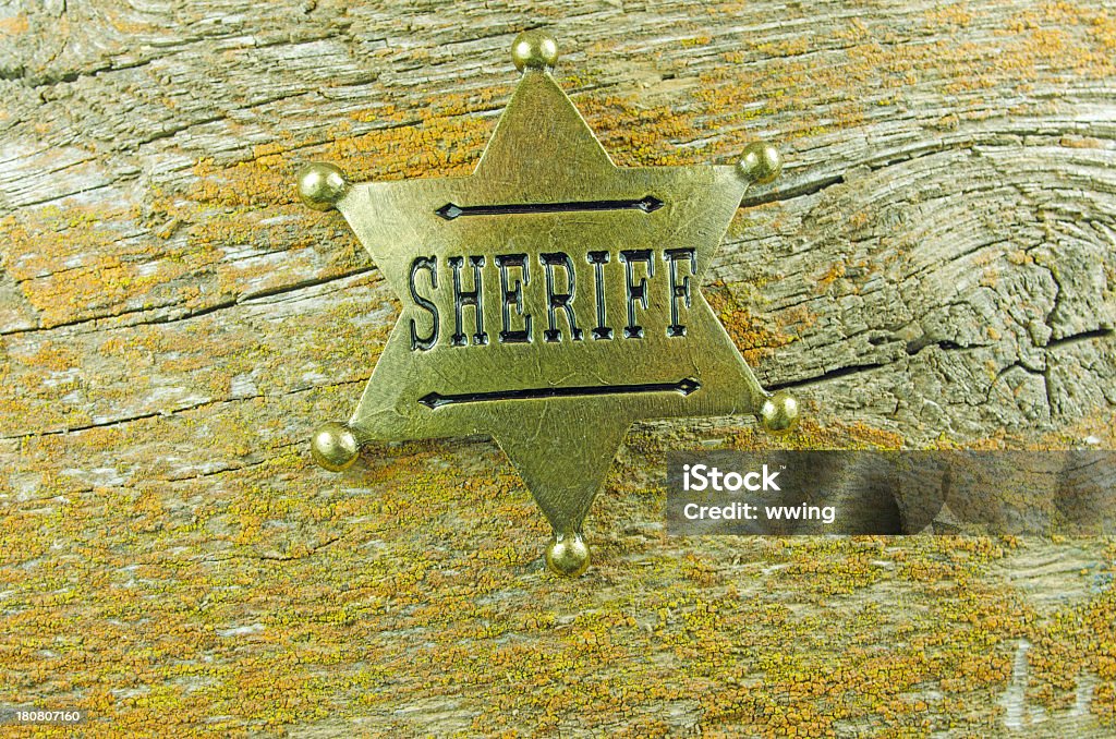 Xerife medalha de bronze no Barn bordo - Foto de stock de Antigo royalty-free