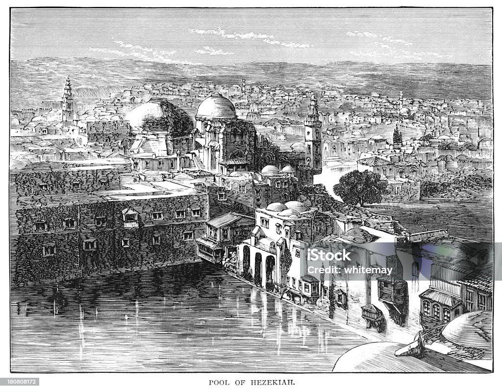 La piscine de Hezekiah, Jerusalem - Illustration de Jérusalem libre de droits