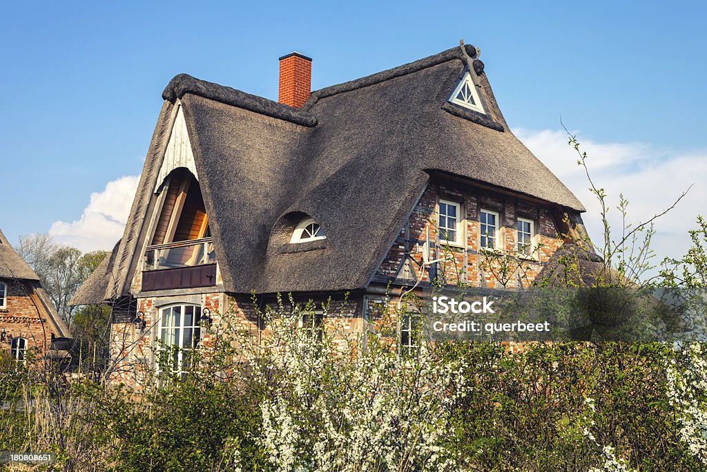 Idyllischen strohgedeckten Hütte - Lizenzfrei Einfamilienhaus Stock-Foto