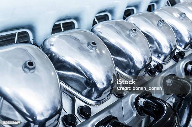 Closeup Of Huge Powerful V12 Truck Engine Stock Photo - Download Image Now - Engine, V12, Abstract