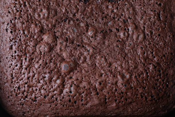 istock Texture of tasty chocolate sponge cake as background, top view 1808087662