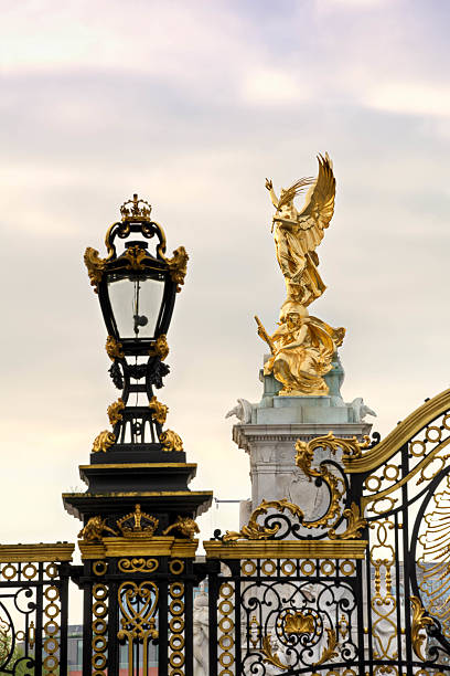 Queen Victoria Monument plus Gates in black and gold stock photo