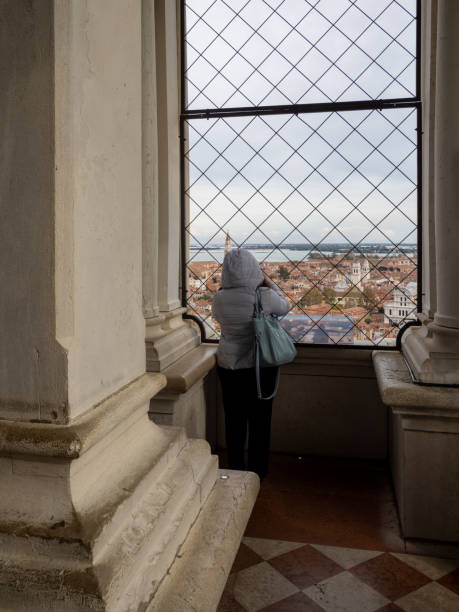On top the Campanile tower, Venice, Italy stock photo