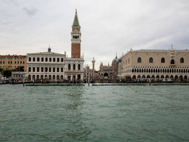 San Marco square seen from a Vaporetto boat, Venice, Italy stock photo