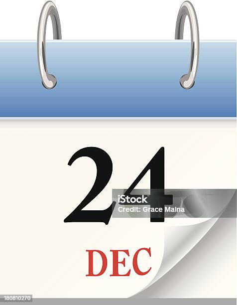 Calendario 24 Dicembrevettoriale - Immagini vettoriali stock e altre immagini di Affari - Affari, Argentato, Argento