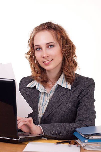 istock Businesswoman using laptop 180811128
