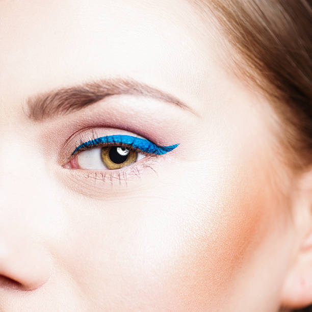 Purple eye shadow compact on white background