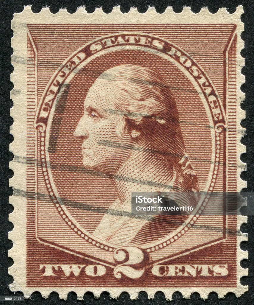 George Washington Stamp - Foto stock royalty-free di Adulto