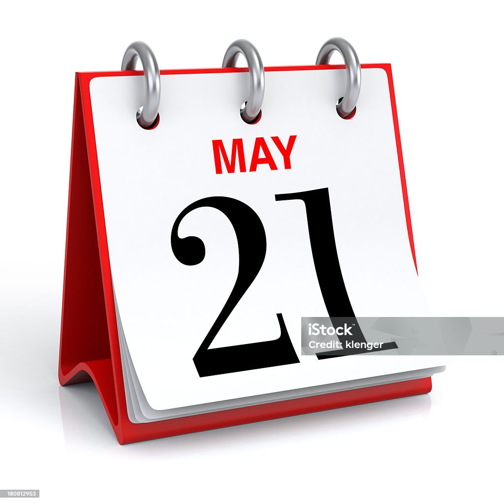 May Calendar 3D rendering Calendar Stock Photo