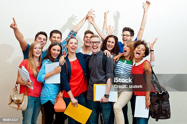 Large Group Of Happy Students Stock Photo - Download Image Now - Book, Fun, Group Of People