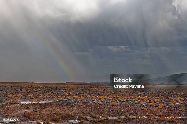 폭풍 레인보우 In 모로코 사막 아프리카 0명에 대한 스톡 사진 및 기타 이미지 - 0명, Riad - Architecture, 갈색