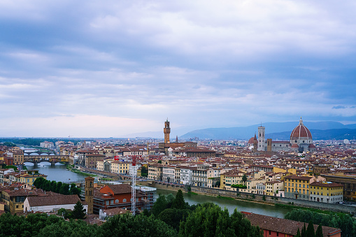 Florence, Italy. 08/03/2023. View of Florence from Piazzale Michelangelo