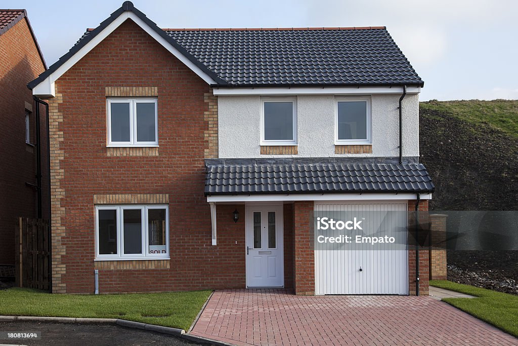 Newly Finished Detached House. A newly finished construction of a detached house. UK Stock Photo