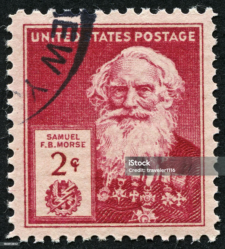 Samuel Morse Stamp - Lizenzfrei Alt Stock-Foto