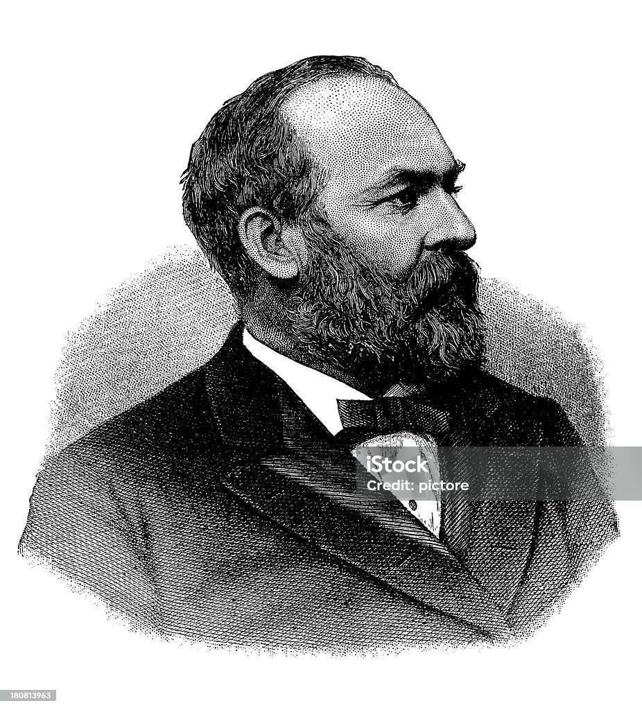 James Abram Garfield, 20 Presidente de los Estados Unidos - Ilustración de stock de Adulto libre de derechos