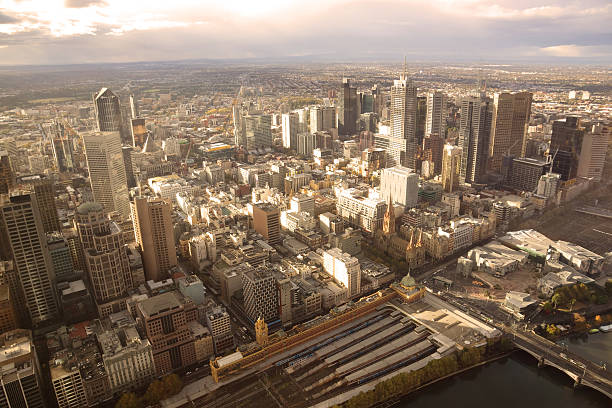 istock Aerial view of Melbourne skyline from Eureka tower 180814004