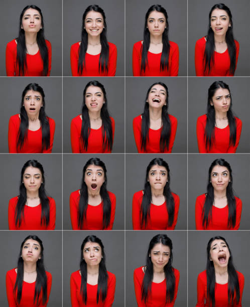 istock Young woman making facial expressions 180814087