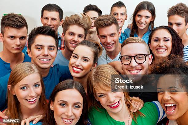 Happy Friends Stock Photo - Download Image Now - Crowd of People, Organized Group Photo, Teamwork