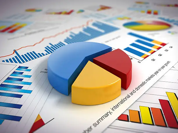 Photo of Pie-chart on paper graphs