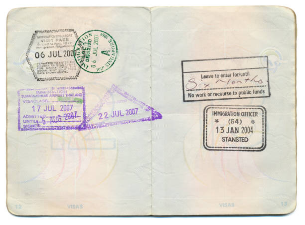 istock Passport Page of Stamps 180815061