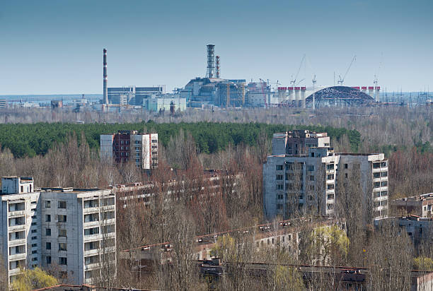 Central nuclear de Chernobyl - fotografia de stock