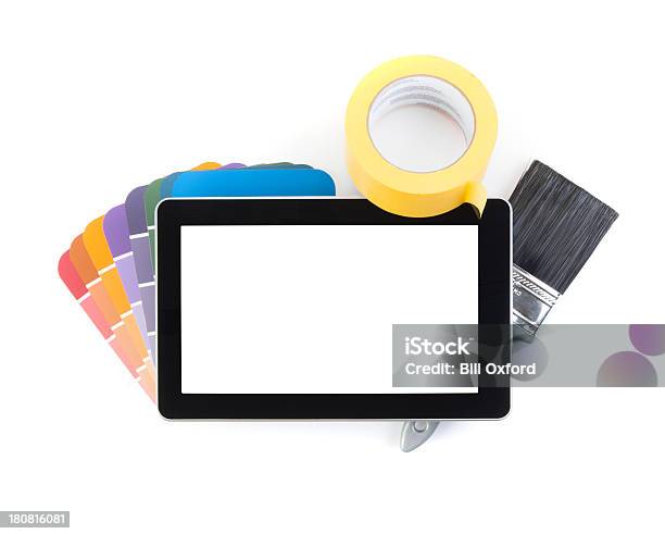 그림 디지탈 태블릿 주택 페인터에 대한 스톡 사진 및 기타 이미지 - 주택 페인터, 태블릿, 장치 화면