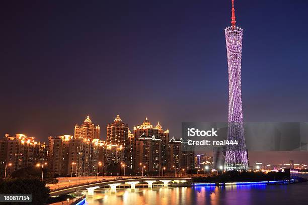 China Guangzhou Ciudad Foto de stock y más banco de imágenes de Aire libre - Aire libre, Anochecer, Arquitectura