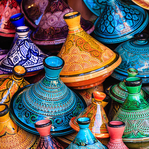 istock Colorful Moroccan tajine pots at a souk in Marrakech 180817268