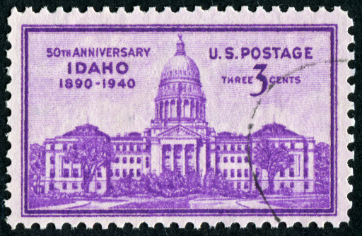 Cancelled Stamp From The United States Commemorating The 50th Anniversary Of Idaho Becoming A State.