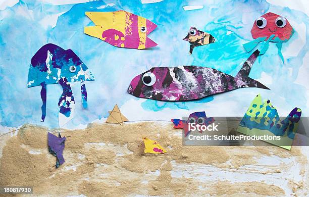 Kinderart Stock Vektor Art und mehr Bilder von Bildhintergrund - Bildhintergrund, Fisch, Gemaltes Bild