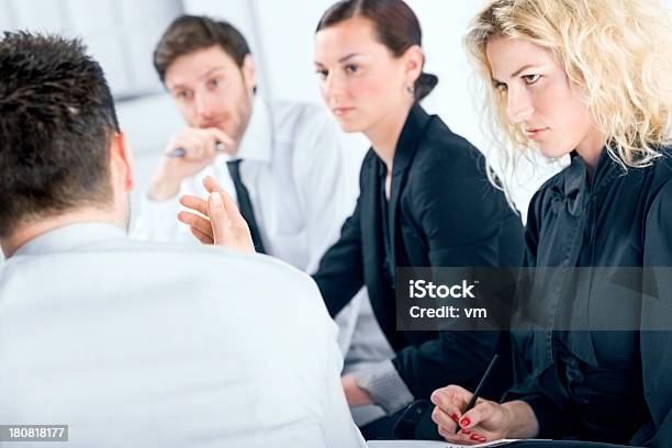 Manager Explaining Strategy To His Team Stock Photo - Download Image Now - 30-39 Years, Adult, Adults Only