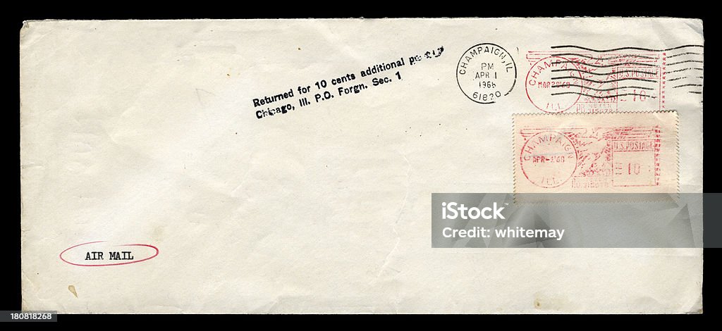 Troco de salários inferiores envelope de Champaign, Illinois, EUA, 1968 - Royalty-free 1960-1969 Foto de stock