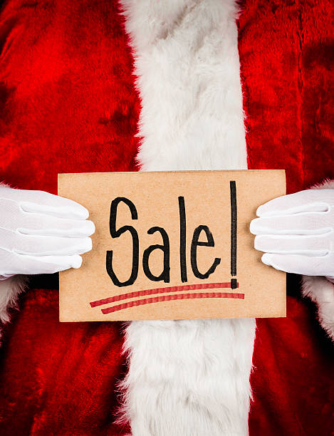 istock Santa with Sale Sign 180818436