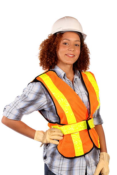 istock African American Construction Worker Hand on Hip 180818900