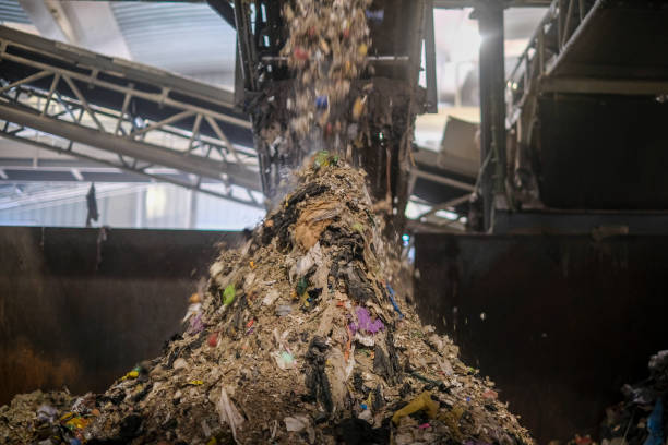 istock A conveyor dumps waste at a recycling plant 1808191351