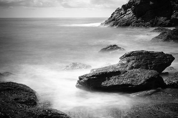 Sea in black and white.