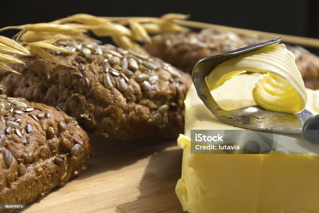 Manteiga e pão - Foto de stock de Alimentação Não-saudável royalty-free