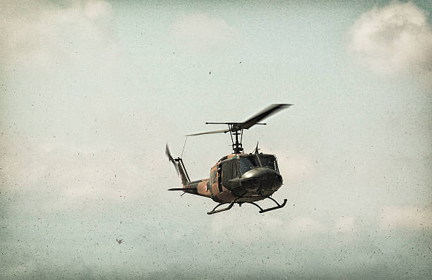 Military Helicopter UH-1  uh 1 helicopter stock pictures, royalty-free photos & images