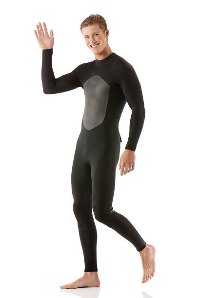 istock Man in wet suit waving hand 180820534
