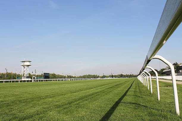 champ de courses de l'hippodrome de - flat racing photos et images de collection