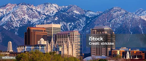 Salt Lake City Web Popunder Skyline Panorama With Copy Space Stock Photo - Download Image Now