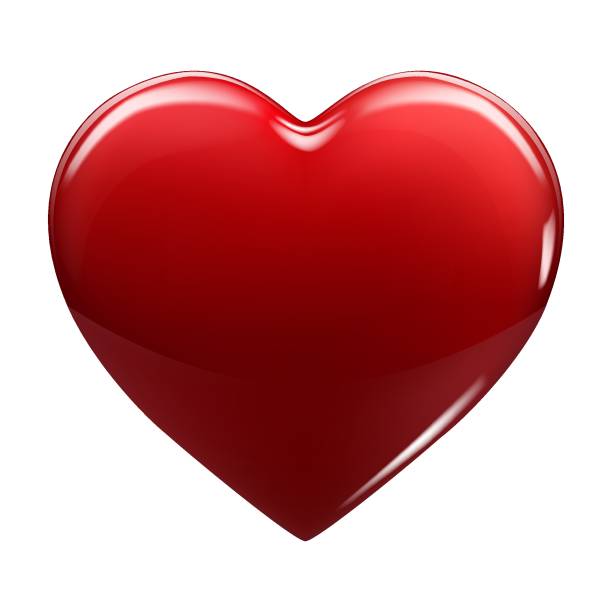 istock Realistic 3d red heart. Hand drawn decorative spring romantic icon, cartoon love symbol. Happy Valentines Day shape of glossy heart. Abstract vector illustration isolated on a white background 1808212063