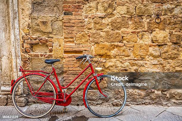 Red Bicycle Stock Photo - Download Image Now - Abandoned, Alley, Bicycle