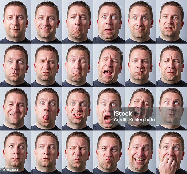 Foto de 24 Rostos e mais fotos de stock de Expressão Facial - Expressão Facial, Imagem manipulada, Montagem - Imagem manipulada