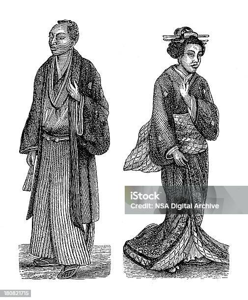 Ilustración de Madera Antiguo Pueblo Japonés y más Vectores Libres de Derechos de Adulto - Adulto, Anticuado, Antigualla